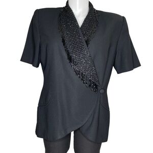 Chancelle beaded black jacket vintage 18